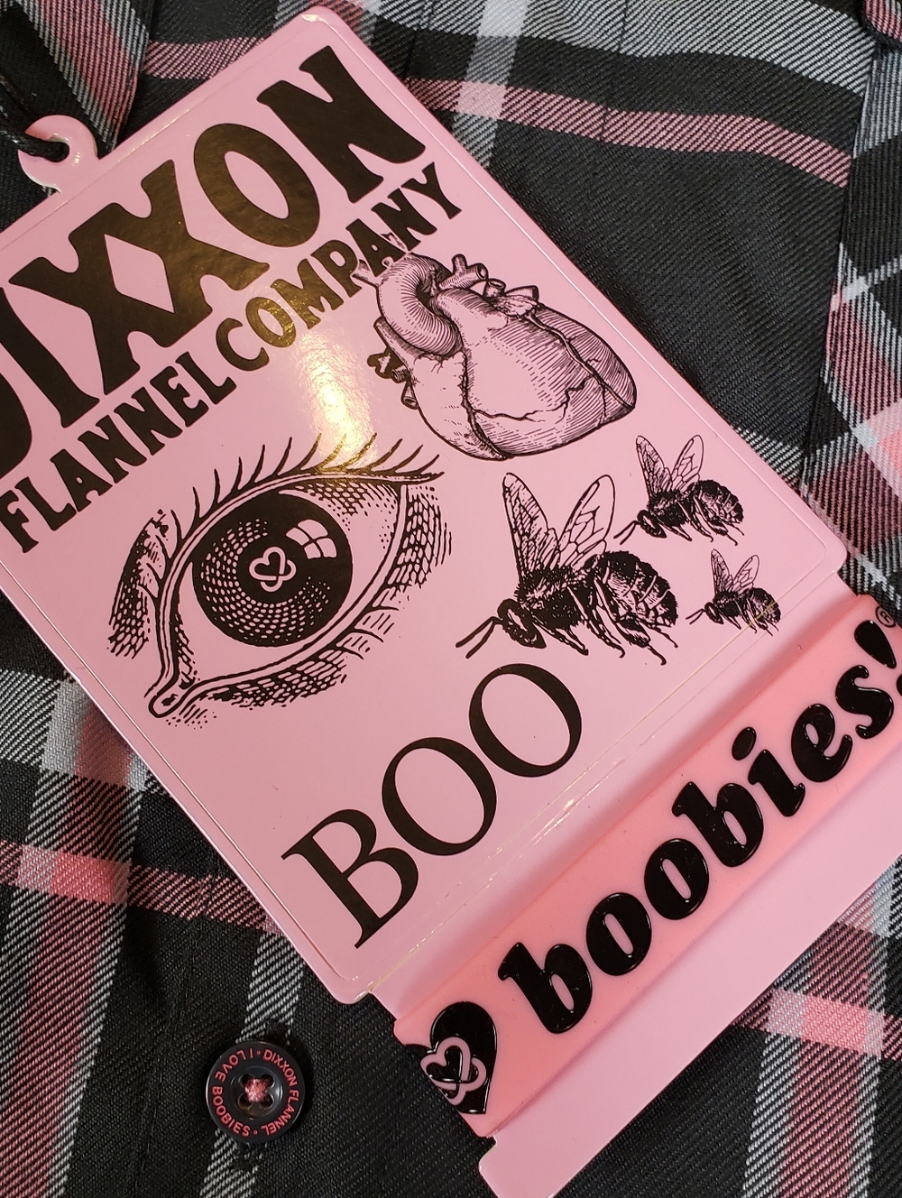 NWT Dixxon Men's 2X 2XL "I Love Boobies 2025" Flannel Shirt - Picture 4 of 12